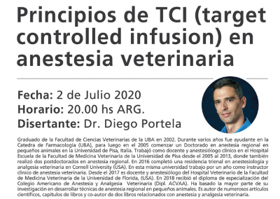 Principios de TCI (target controlled infusion) en anestesia veterinaria